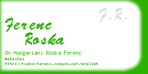ferenc roska business card